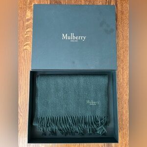 Mulberry cashmere scarf in forest green